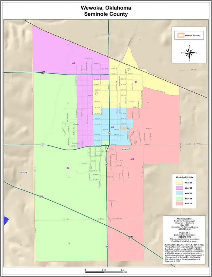 City of Wewoka City Council Ward Map 2025