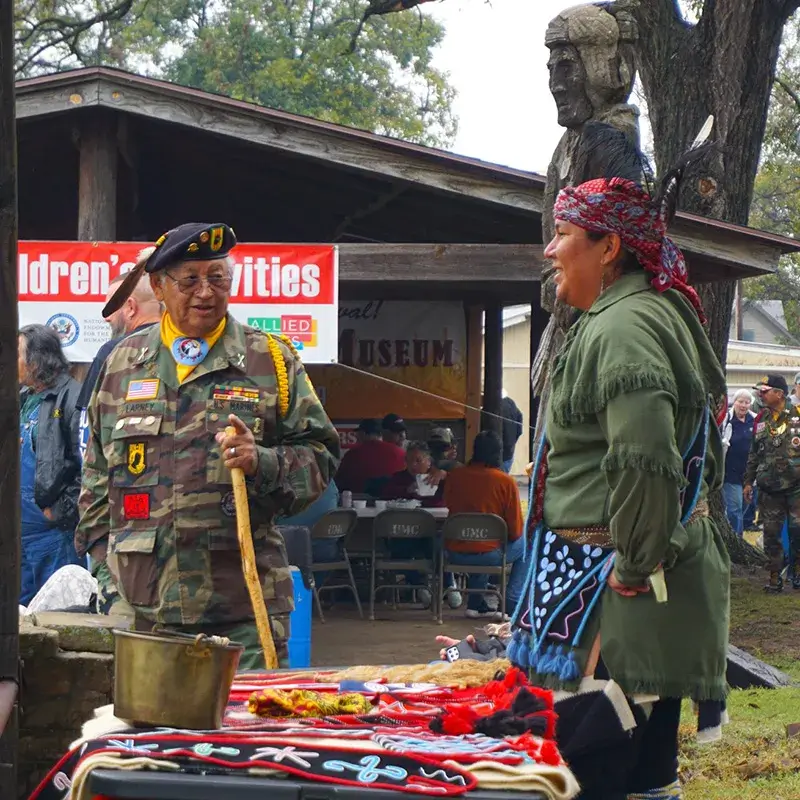 Veterans talking at festival