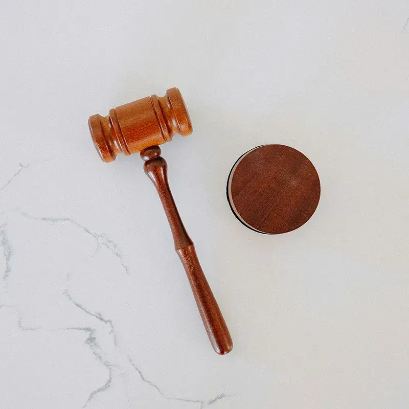 Gavel on table