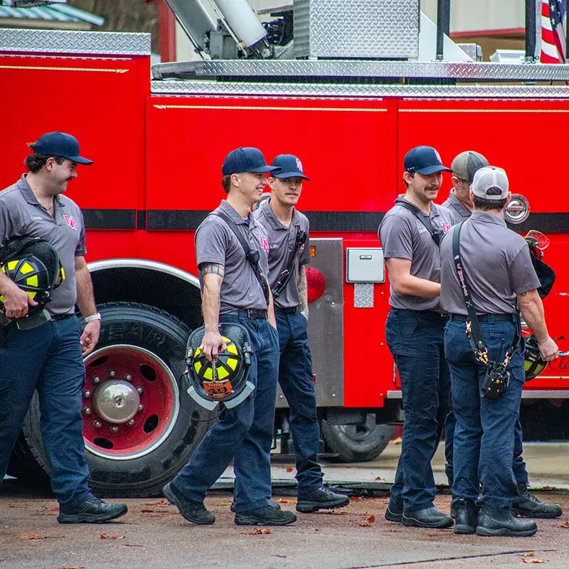Smiling firefighters